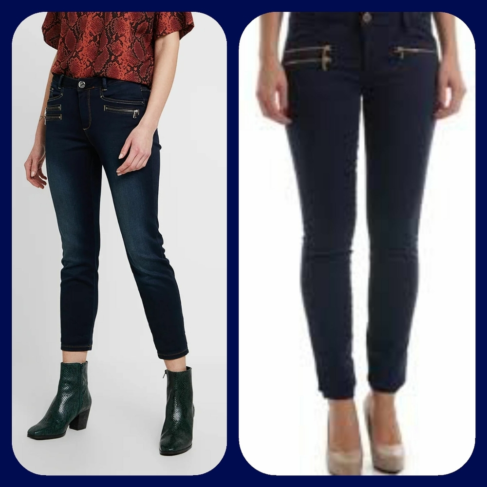 Mos Mosh 'Berlin Zip Blue' Skinny Jeans